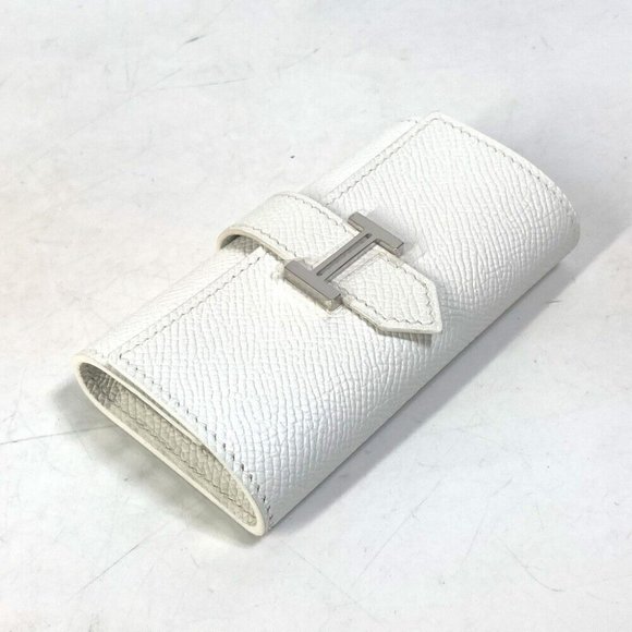 HERMES HHardware Bearn 4-Ring Key Key Case Epsom White/SilverHardware Unused - Picture 2 of 10